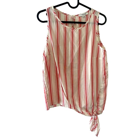 New Madewell Pink and White Stripe Sleeveless Tank size XS - Picture 1 of 9